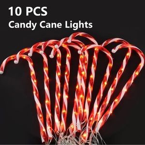 LED candycane lights Pathway Marker Lights Set of 10 Christmas